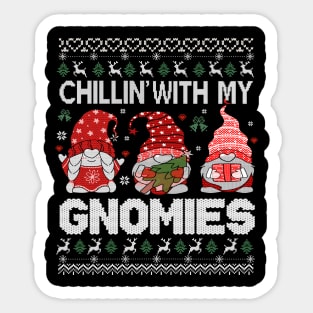 Chillin' with my Gnomies Ugly Sweater Sticker